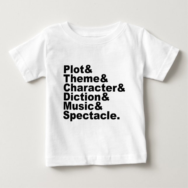Camiseta Para Bebê Seis elementos de poética e drama de Aristóteles (Frente)