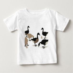 Camiseta Para Bebê Seis Gansos Pondo Ovos Recorte Retro Meados do Séc