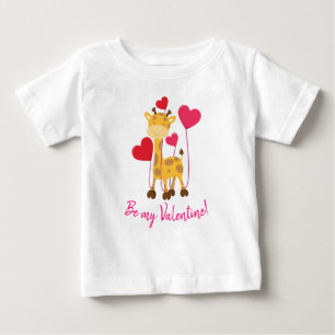Camiseta Para Bebê Seja a minha girafa Namorados com balões