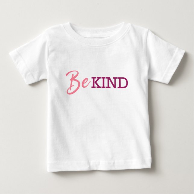 Camiseta Para Bebê Seja bem rosa e Design de texto de gradiente roxo (Frente)