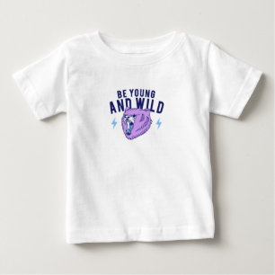 Camiseta Para Bebê Seja Jovem e Selvagem - Urso Bravo