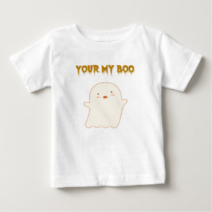 Camiseta Para Bebê Seja Meu Fantasma De Boo Halloween