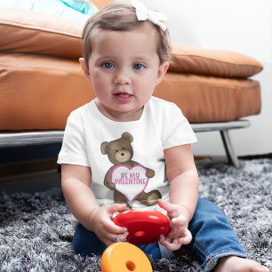 Camiseta Para Bebê Seja O Meu Namorados, Cute Vintage Bear, Animal En