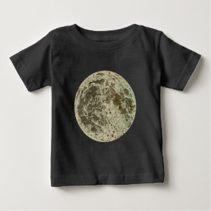 Camiseta Para Bebê Selenografia de Bowles ou Mapa da Lua - 1780