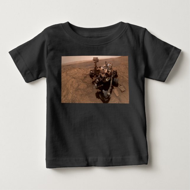 Camiseta Para Bebê Selfie da Paisagem Marciana Vermelha do Curiosity  (Frente)