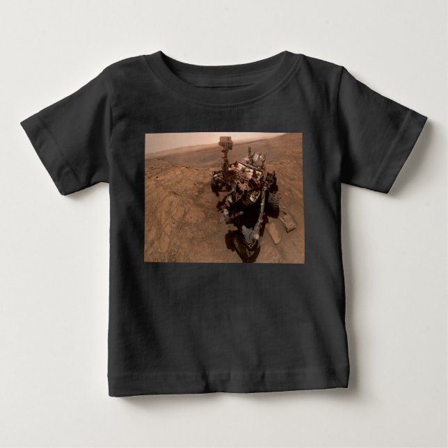 Camiseta Para Bebê Selfie de Marte Curiosity Red Martian Paisagem (Frente)