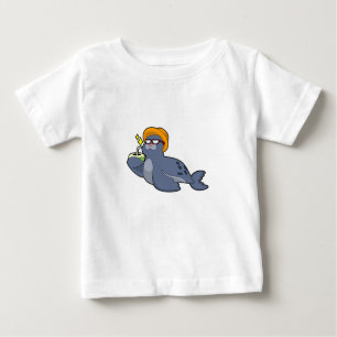 Camiseta Para Bebê Selo com coco
