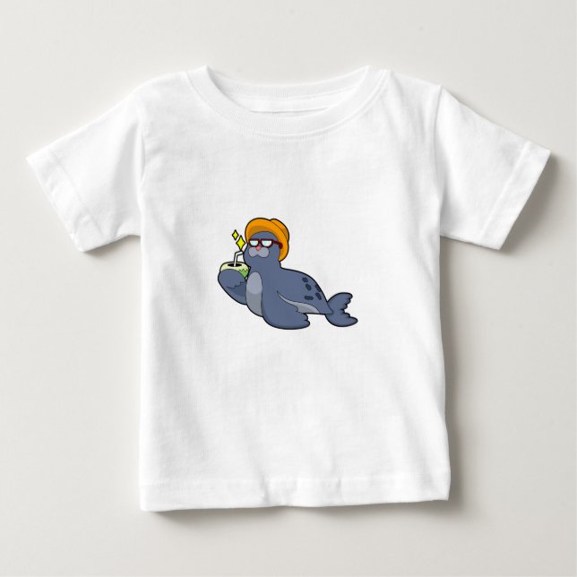 Camiseta Para Bebê Selo com coco (Frente)
