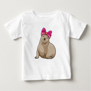 Camiseta Para Bebê Selo com fita