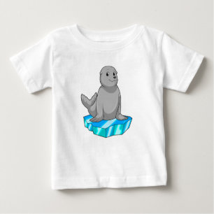 Camiseta Para Bebê Selo com flutuação de gelo