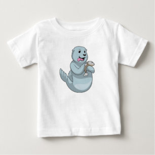 Camiseta Para Bebê Selo com Peixe