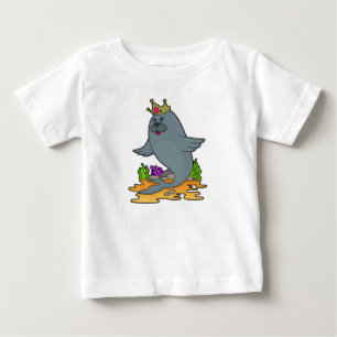 Camiseta Para Bebê Selo como rei com coroa