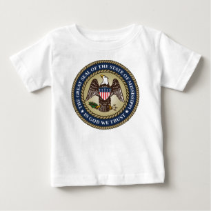 Camiseta Para Bebê Selo do Mississipi (Estado dos EUA)