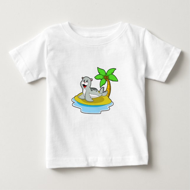 Camiseta Para Bebê Selo na Ilha (Frente)