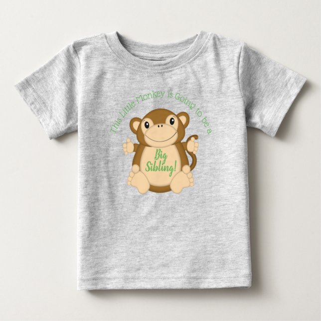 Camiseta Para Bebê Selva de Chá de fraldas de Macaco (Frente)