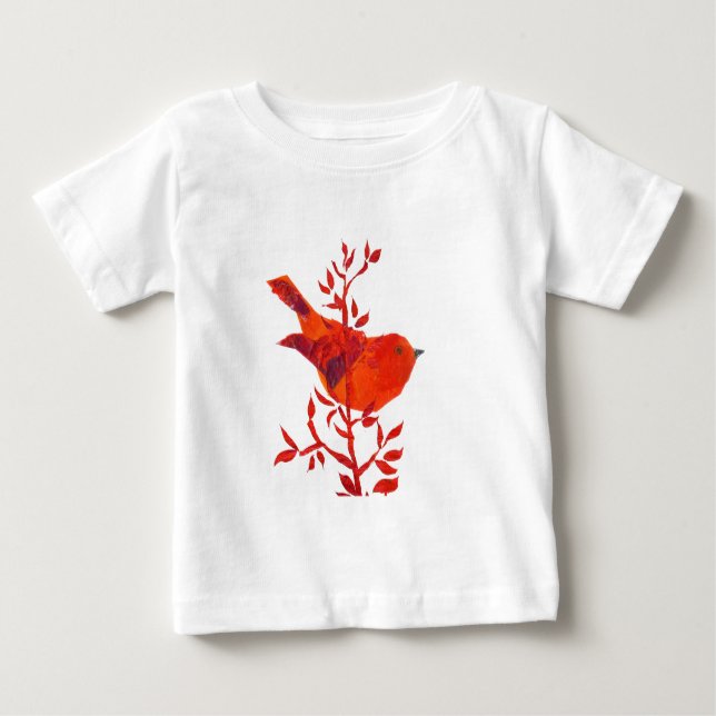 Camiseta Para Bebê Selva floral do safari do elefante (Frente)