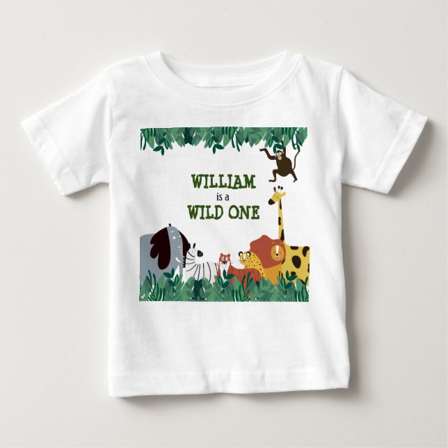 Camiseta Para Bebê Selva Selvagem Safari Personalizado (Frente)