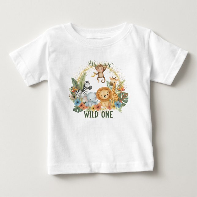 Camiseta Para Bebê Selvagem - Animais da Selva (Frente)