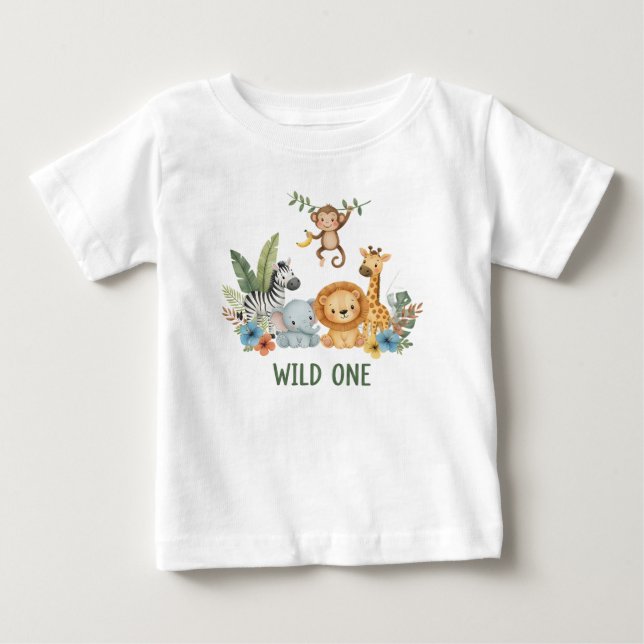 Camiseta Para Bebê Selvagem - Animais da Selva (Frente)