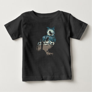 Camiseta Para Bebê Selvagem Natureza Lua Cheia Corujas Aves