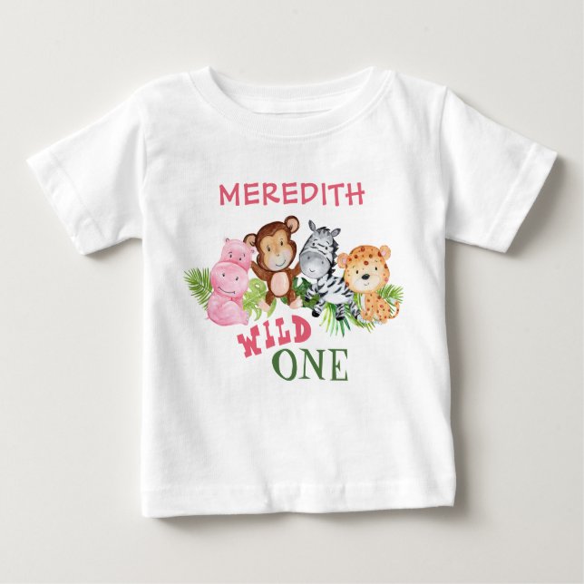 Camiseta Para Bebê Selvagem Personalizada 11 ruas Primeiro Aniversári (Frente)