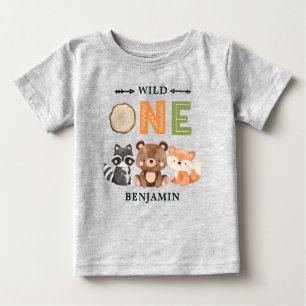 Camiseta Para Bebê SELVAGEM Personalizada Primeira Floresta Aniversá