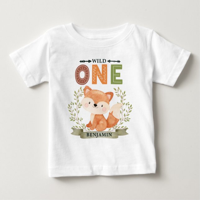 Camiseta Para Bebê SELVAGEM PRIMEIRA FLORESTA Personalizada (Frente)