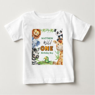 Camiseta Para Bebê Selvagem Um Safari na Selva de 1º aniversário