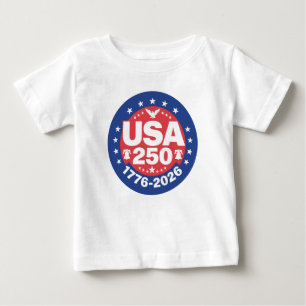 Camiseta Para Bebê Semiquincentenário da América 1776-2026 EUA 250