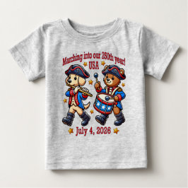 Camiseta Para Bebê Semiquinentenário do 250º aniversário dos EUA