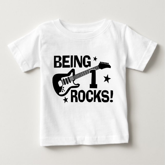 Camiseta Para Bebê Sendo 1 Rocks (Frente)