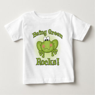 Camiseta Para Bebê Sendo t-shirt verde das rochas