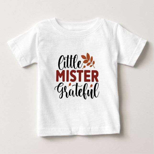 Camiseta Para Bebê Senhor Grateful - Ação de Graças (Frente)