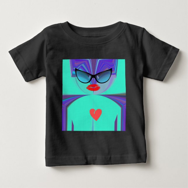 Camiseta Para Bebê Senhora Elegante Retrato: Uma Trabalho de arte Col (Frente)