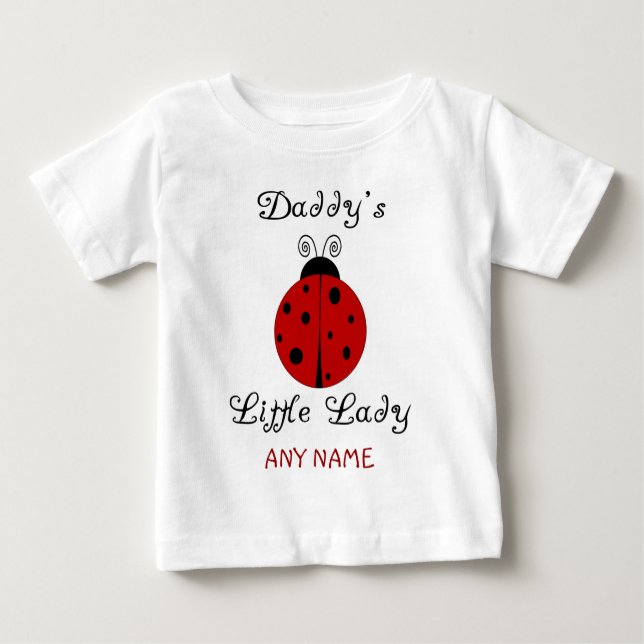 Camiseta Para Bebê Senhora pai! Design Ladybug (Frente)