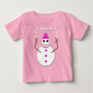 Camiseta Para Bebê Senhorita de Natal Fazendo Malabarismo com as bola