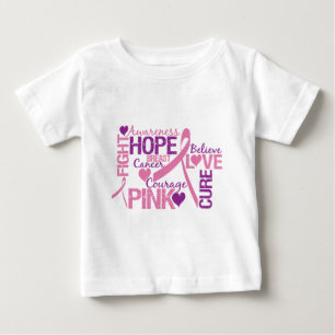 Camiseta Para Bebê Sensibilização do Cancer da Mama