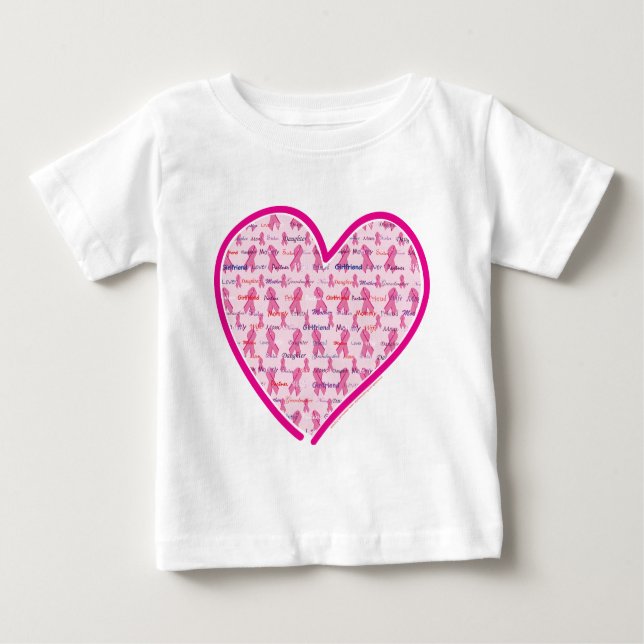 Camiseta Para Bebê Sensibilização do Cancer da Mama (Frente)