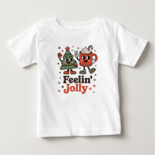 Camiseta Para Bebê Sentimento Natalino Retrô Alegre Férias Vintage