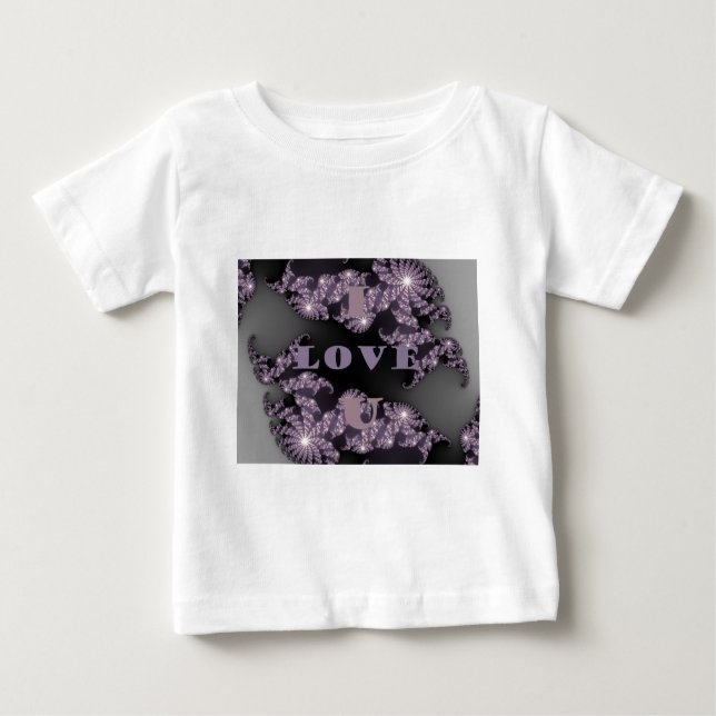 Camiseta Para Bebê Sentimentos Celestiais Eu Amo Você Saudação Galáct (Frente)