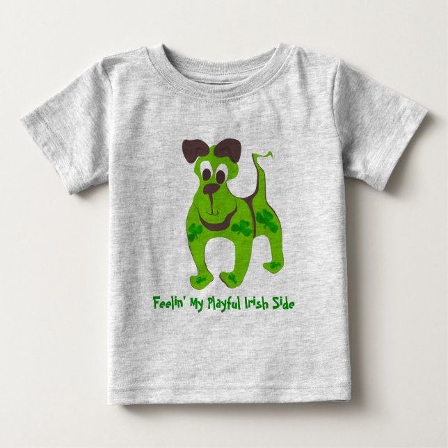 Camiseta Para Bebê Sentir Meu Lado Irlandês Repleto (Frente)