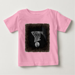 Camiseta Para Bebê Sépia Basquete