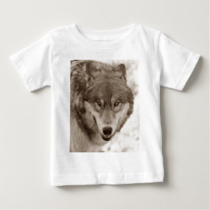 Camiseta Para Bebê Sepia Wolf