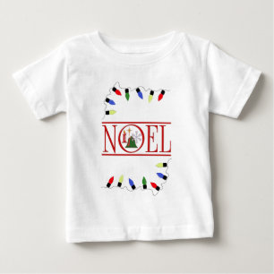 Camiseta Para Bebê sequência de luzes NOEL retrô
