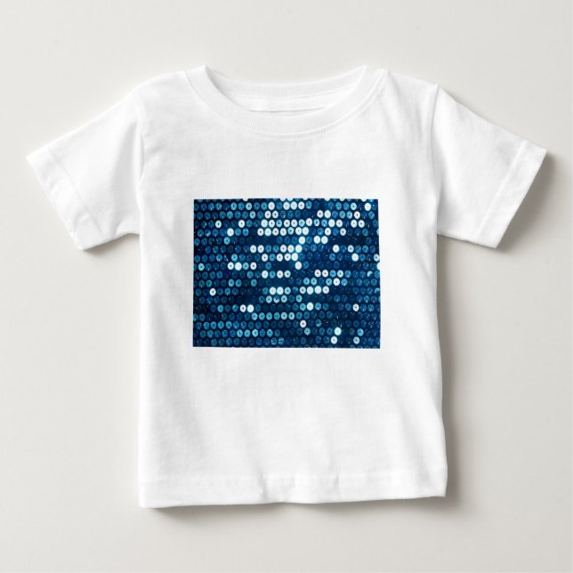 Camiseta Para Bebê sequências azuis brilhante (Frente)