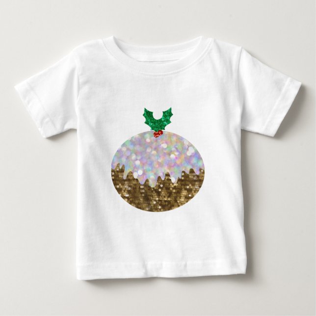 Camiseta Para Bebê sequestro de pudins de natal (Frente)