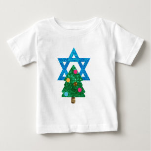 Camiseta Para Bebê sequin christmukkah hanukkah
