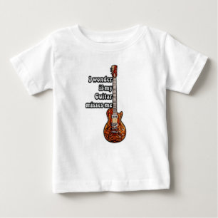 Camiseta Para Bebê Será que meu violão me sente falta de mim?