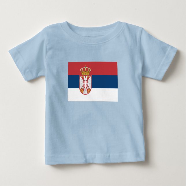 Camiseta Para Bebê Serbia Flag (Frente)