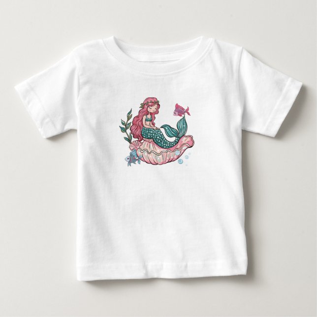 Camiseta Para Bebê Sereia (Frente)